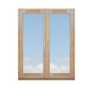 Borovi Oldalt nyíló erkélyajtók K-B zárral - 150×210, Natúr 78mm vastag profilú hossztoldott, rétegragasztott - Natúr kezeletlen borovi fenyő háromrétegű